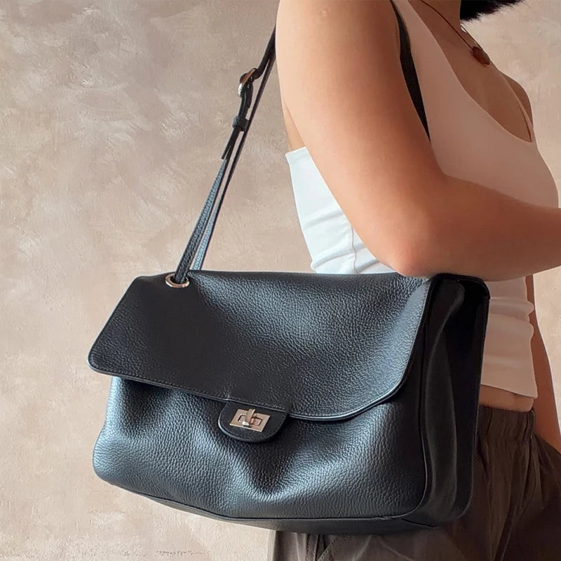 Women's luxury leather handbag by HSF Marketplace with large capacity, soft wear-resistant texture, trendy design, and simple style.