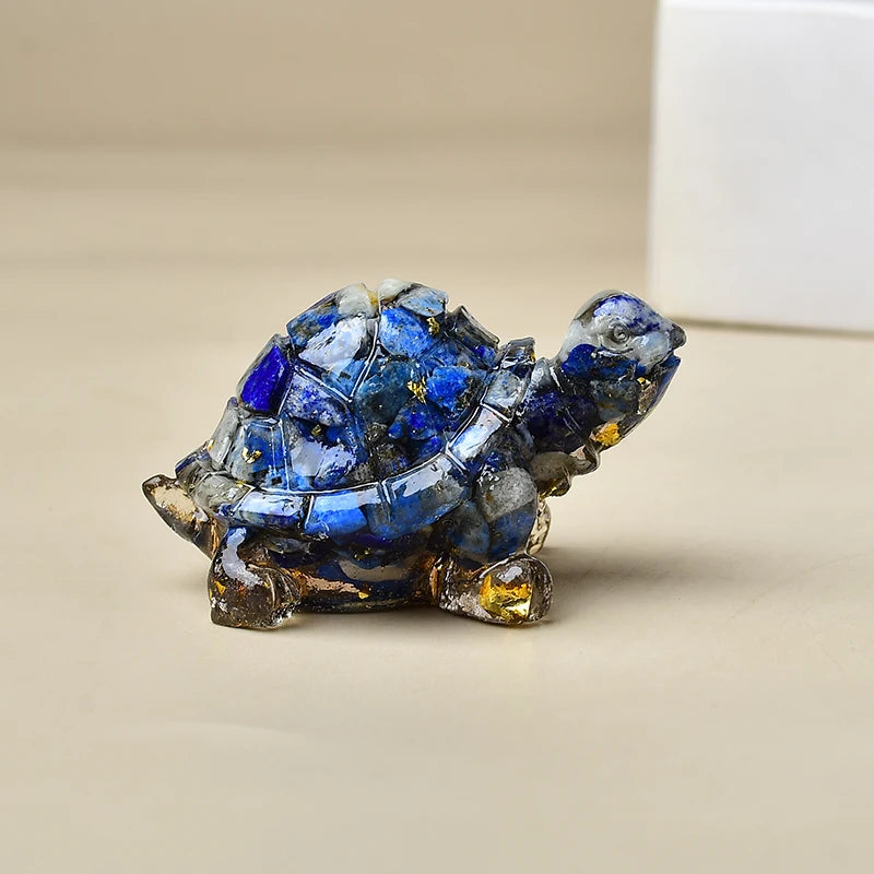Natural Crystal Turtle, Composed of Crystal Fragments and Resin, Is an Ideal Gift for Home Decoration.