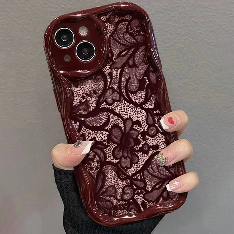 Floral lace pattern soft phone case for iPhone 11–18 models by HSF Marketplace