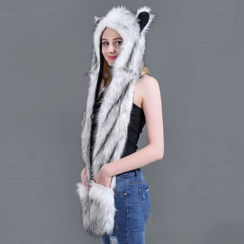 3-in-1 winter warm earmuff hat with scarf and gloves set by HSF Marketplace