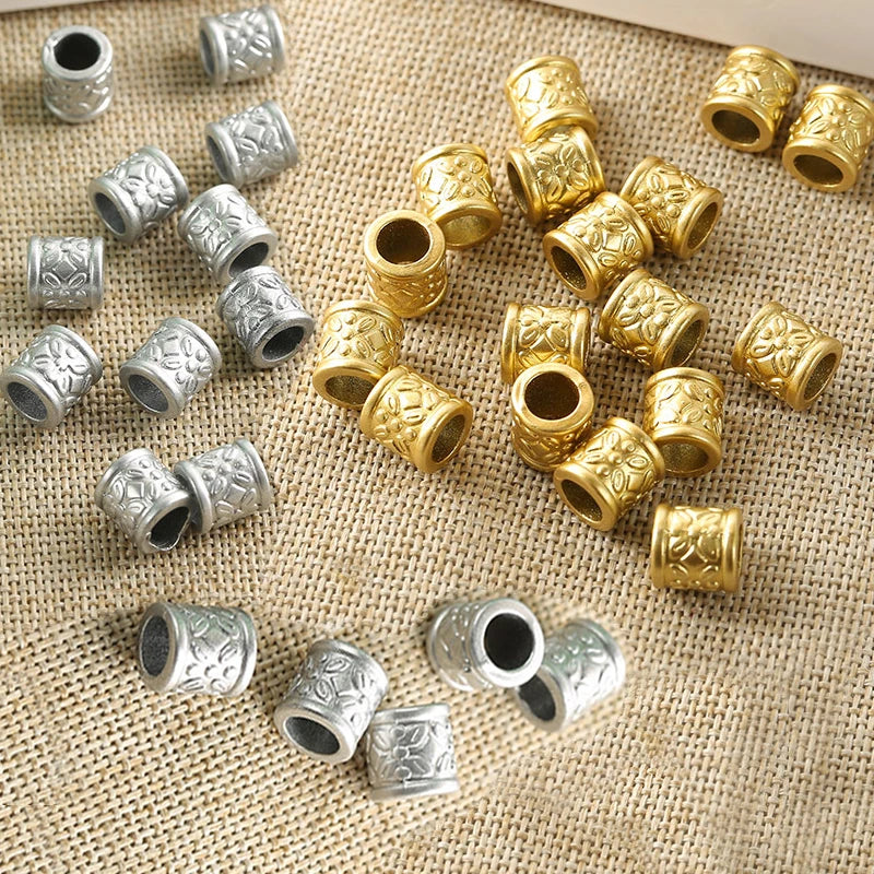 10Pcs/20Pcs Hair Ring Dreadlocks Beads Hair Braid Rings Clips Dread Locks Hair Braiding Metal Cuffs Decoration Accessories Men