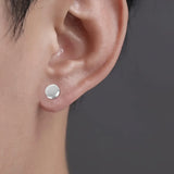 Crystal strong magnetic ear stud clip earrings, round zircon non-piercing punk jewelry for men and women