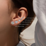 MODIAN D-color moissanite stud earrings in 925 sterling silver, sparkling wedding jewelry for women