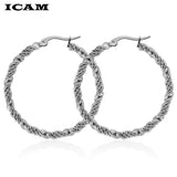 Stainless steel hoop earrings set for women, nickel-free design by HSF Marketplace