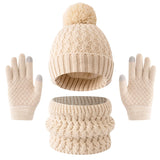 Kids' solid color fleece hat, scarf and gloves winter set by HSF Marketplace