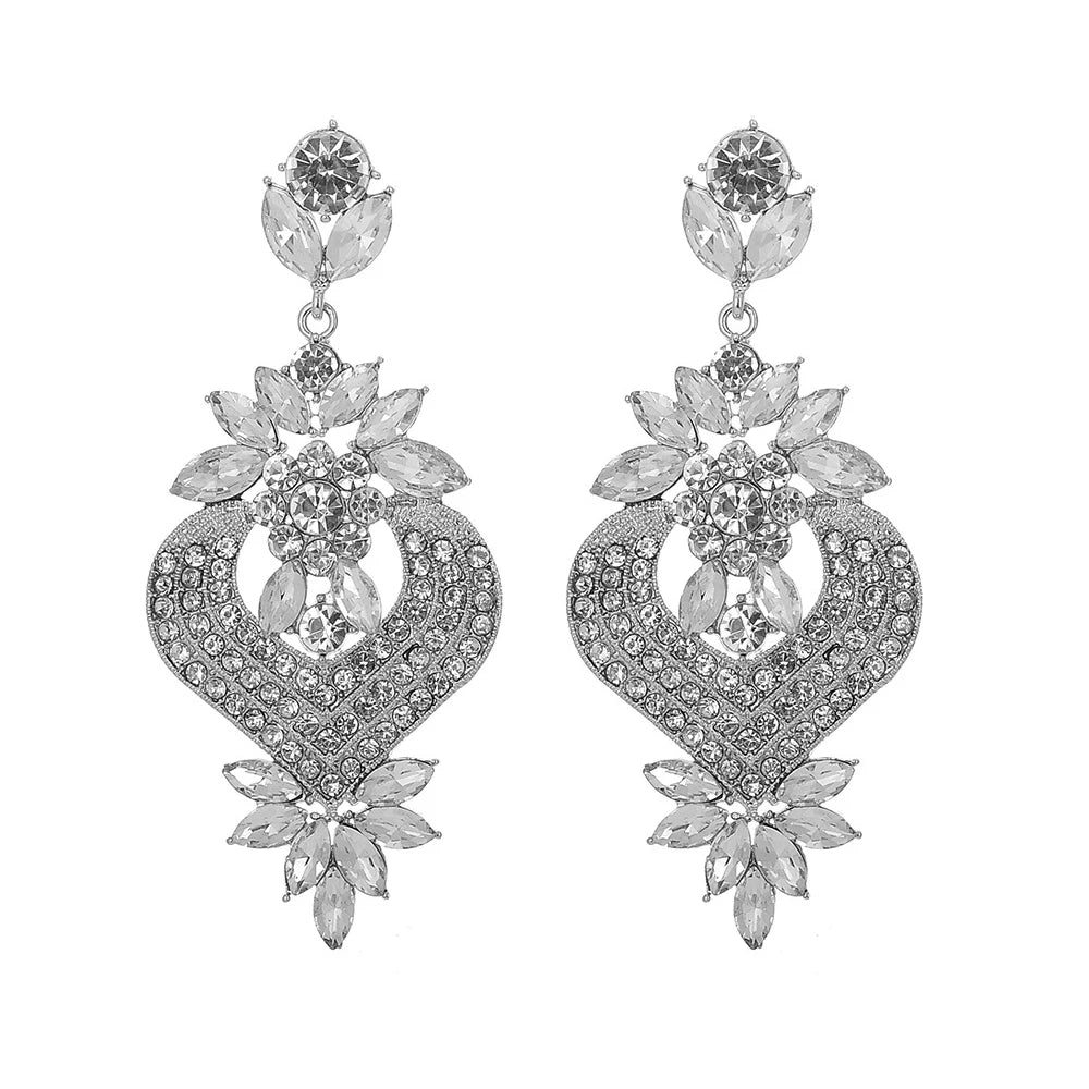 Chic champagne crystal chandelier earrings for women, HSF Marketplace jewelry