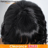 Natural black short body wave bob human hair wig with bangs, ombre color, loose waves, Brazilian Remy hair, by HSF Marketplace