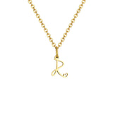 Gold plated dainty heart initial necklace for women with A-Z letter pendant, waterproof stainless steel monogram jewelry.