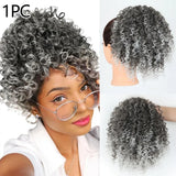 Kinky curly Brazilian Remy human hair drawstring ponytail clip-in extension by HSF Marketplace