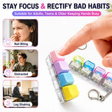 HSF Marketplace crystal clicker keyboard keychain fidget toy, sensory stress relief toy, portable and colorful for adults and kids
