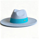 Women's wide brim suede fedora hat by HSF Marketplace in classic autumn winter style