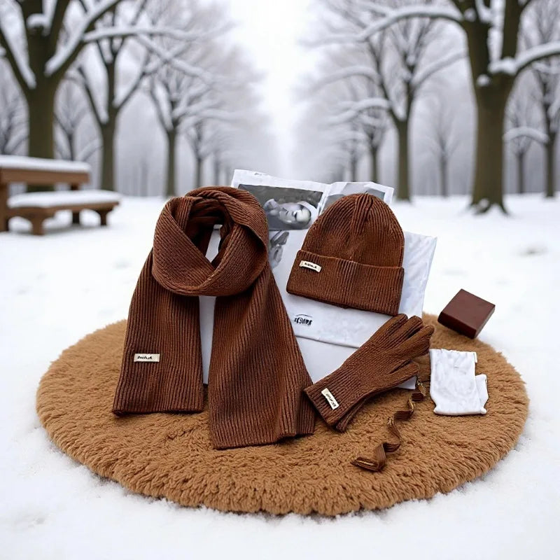 Winter knit scarf and gloves set for men and women by HSF Marketplace
