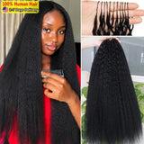 12A Kinky Straight Crochet Human Hair Bundles Miracle Knots Crochet Hair Human Hair Crochet Braids 16-26 Inch Burmese Curly Feather Crochet Human Hair Extension Pre Separated Knotless Reusable Crochet Human Hair For Black Wom