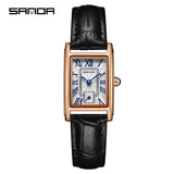 Sanda 1116 New Fashion 2023 Elegant Design Rectangle Dial Water Resistant Quartz Movement Business Women Analog Wrist Watch