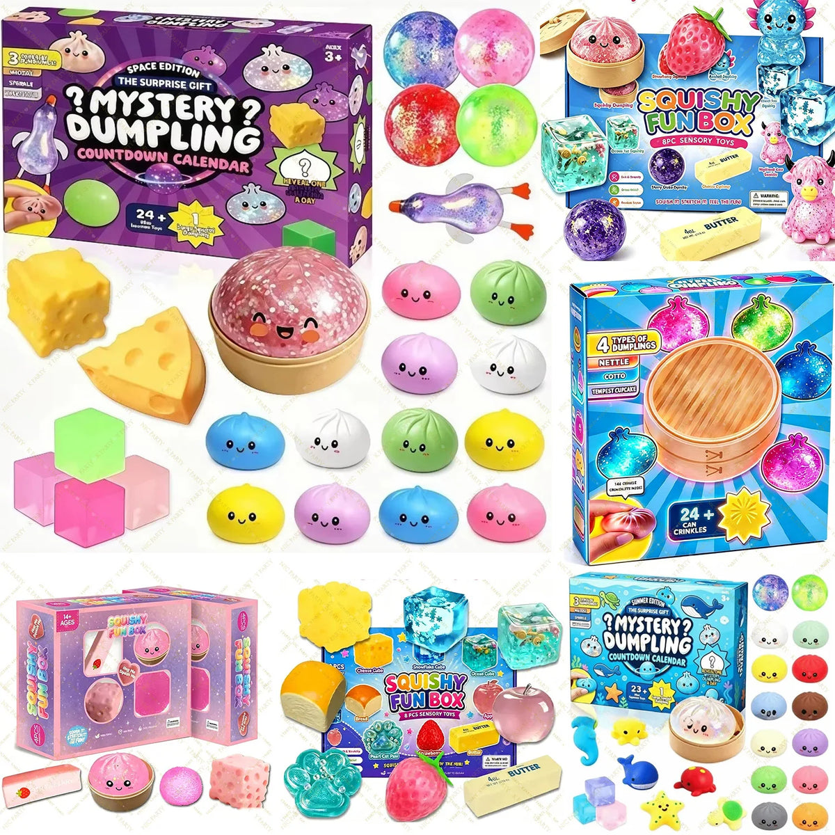 Mystery Dumpling Squishy Countdown Calendar sensory toy collection by HSF Marketplace