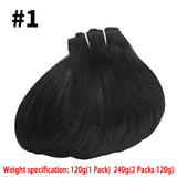 Natural black HSF Marketplace clip-in hair extensions, 100% human hair, 120g full head 8-piece set