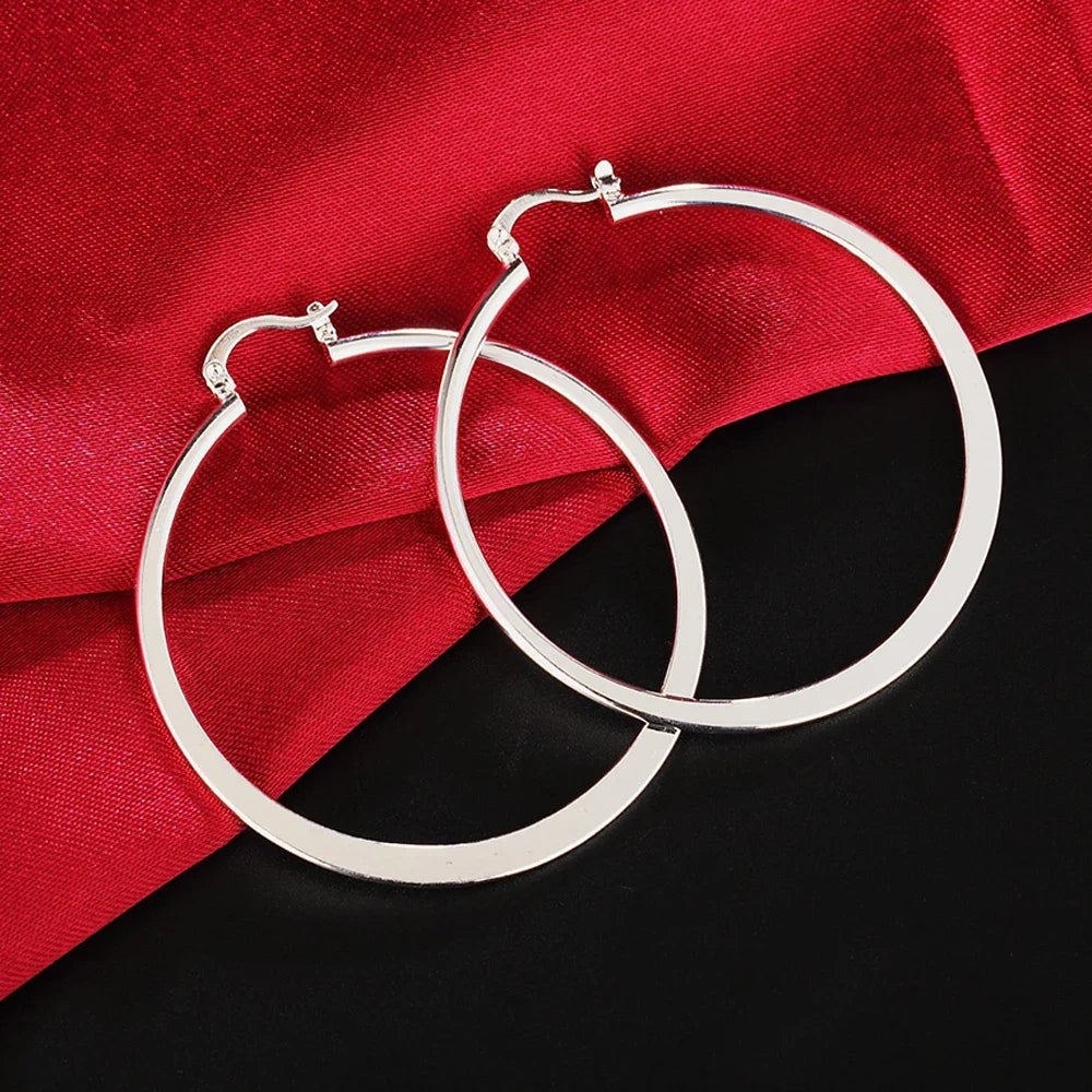 925 sterling silver hoop earrings for women, trendy and elegant jewelry design