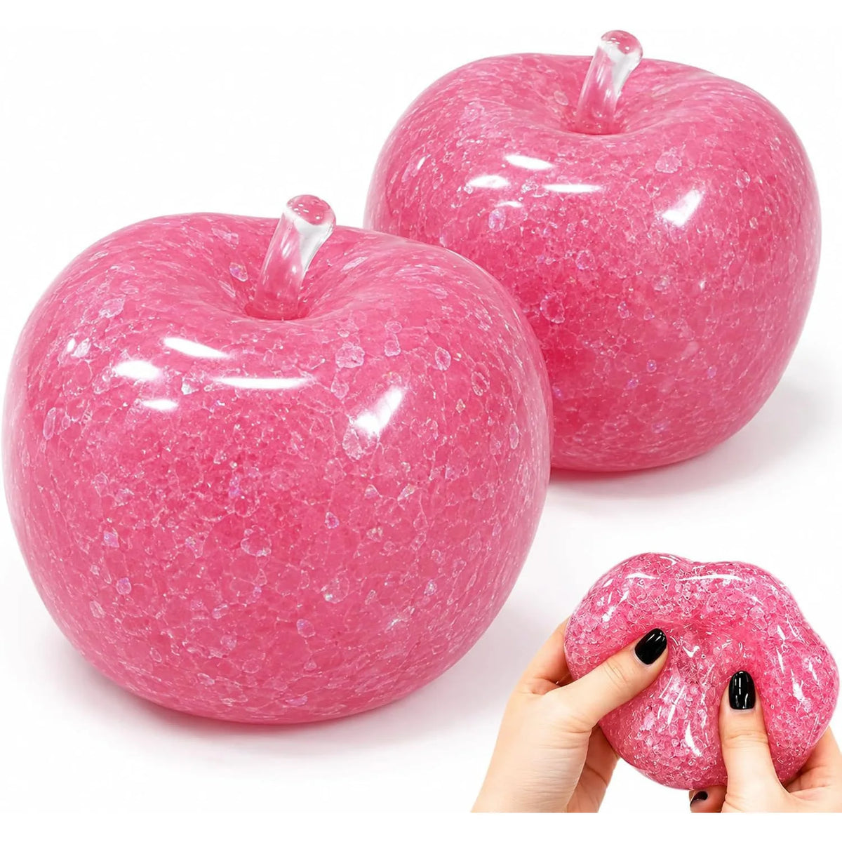 New Apple Slushie Squishy Fidget Toy Crunchy Moldable Non-Bounce Sensory Stress Reliever Medium Grip Strength Slow Rising Gift