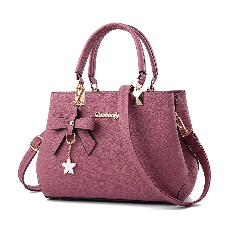 Korean trendy autumn winter bow shoulder bag for women, large capacity messenger purse, portable and stylish by HSF Marketplace.