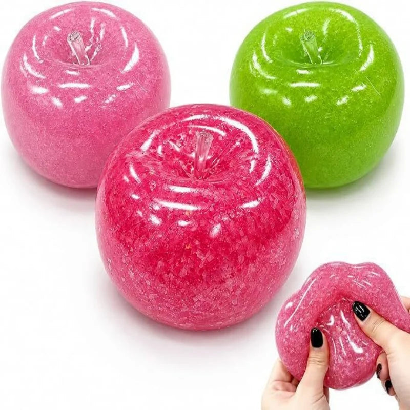 New Apple Slushie Squishy Fidget Toy Crunchy Moldable Non-Bounce Sensory Stress Reliever Medium Grip Strength Slow Rising Gift