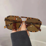 Square big frame sunglasses for men and women by HSF Marketplace, lightweight black and yellow UV-protective sun glasses.