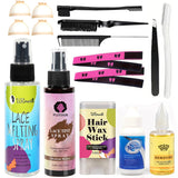 16Pcs Lace Wig Glue Kit with Lace Tint Melting Spray for Women Wigs Hair Wax Stick Lace Glue Glue Remover Tool Set