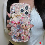 Rhinestone bear phone case for iPhone 11–18 Pro Max by HSF Marketplace