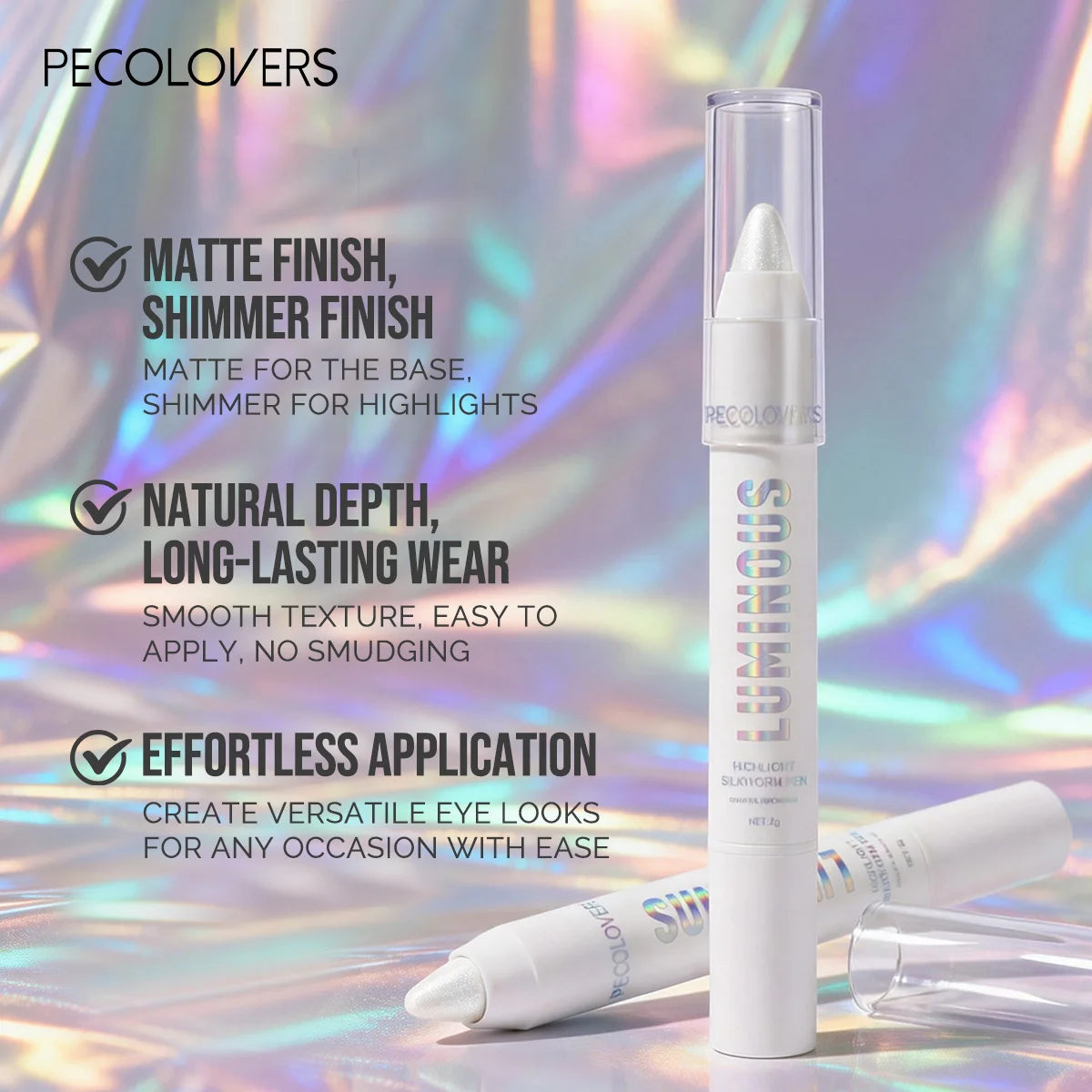 8-piece dual-finish eyeshadow stick set with matte and shimmer creamy pencils by HSF Marketplace