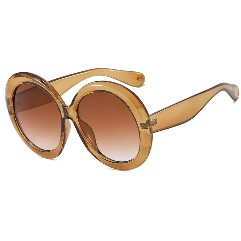 Oversized round sunglasses for women and men, luxury brand HSF Marketplace with large frame sun glasses and goggles for unisex style.