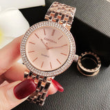 Contena Brand Luxury Women's Watch Fashion Rhinestones Stainless Steel Quartz Watch Simple Elegant Ladies Watch Reloj Mujer