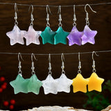Bohemian colorful natural stone waterdrop earrings for women by HSF Marketplace