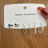 Trendy vintage gold stud earrings set for women by HSF Marketplace