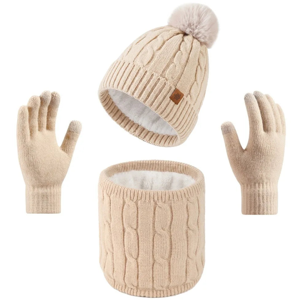 Warm winter hat scarf gloves set for men and women by HSF Marketplace, featuring coordinated cold-weather accessories