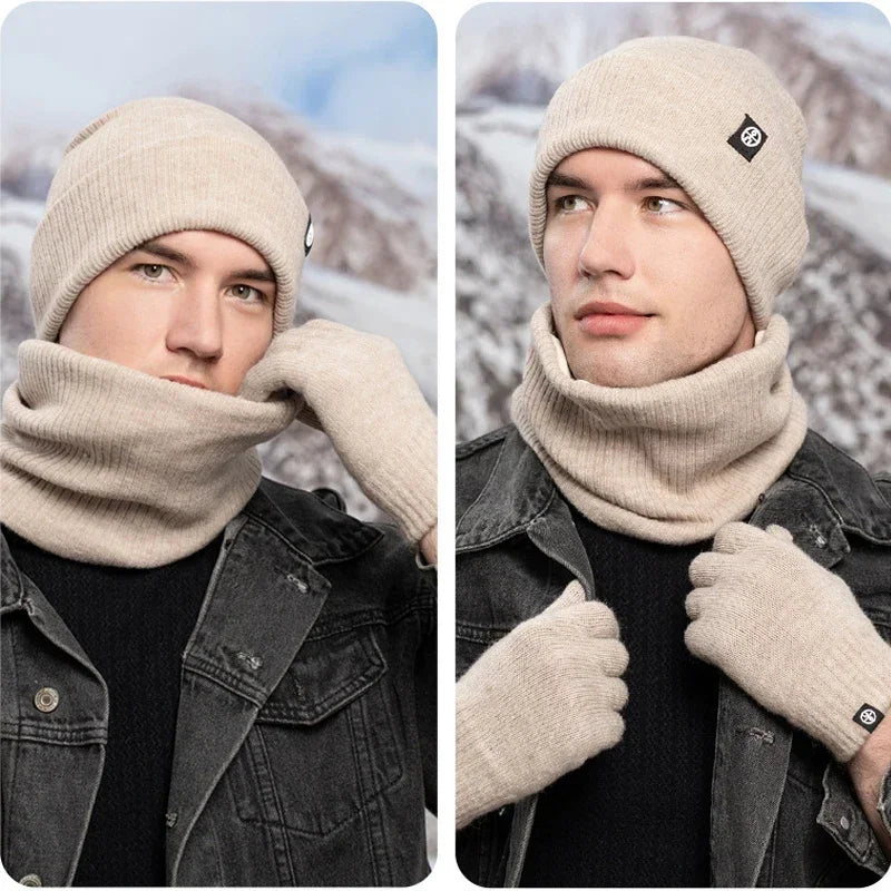 Women's winter beanie hat, gloves and snood scarf set by HSF Marketplace in a cozy matching design