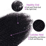 Kinky curly Brazilian Remy human hair clip-in extensions, 8-piece full head set in natural color