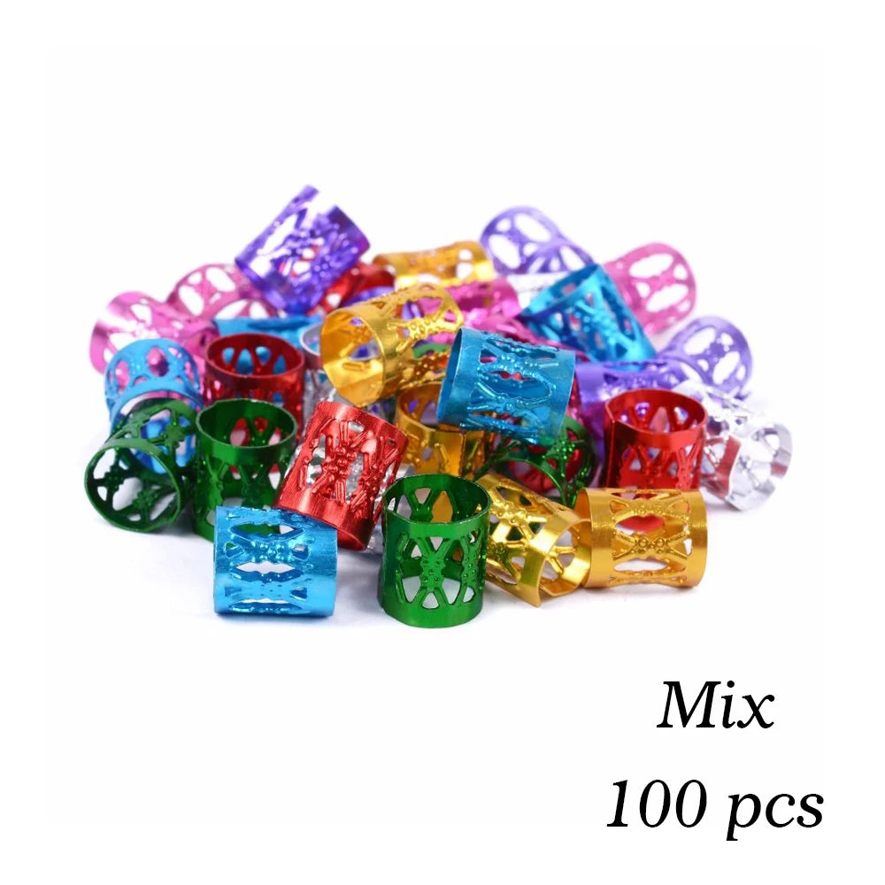 50-piece hollow-out hair rings for braids and dreadlocks by HSF Marketplace