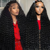 40 44 Inch Deep Wave Lace Front Wig 13x4 13x6 Lace Front Wigs Human Hair 250 Density Transparent Water Wave Curly Lace Front Wig