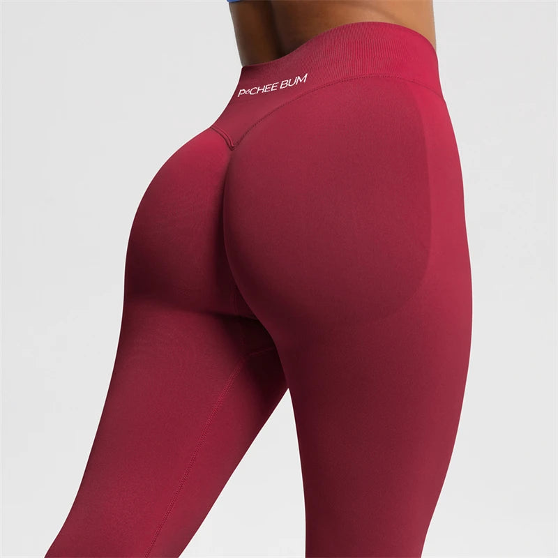 HSF Marketplace women's seamless bum-shaping leggings with ribbed waistband and scrunch butt design