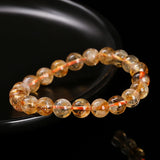 JD 2A Natural Golden Quartz Beaded Bracelets Women Charm Reiki Healing Yellow Crystal Handamde Stretch Bracelet Handstring Gift