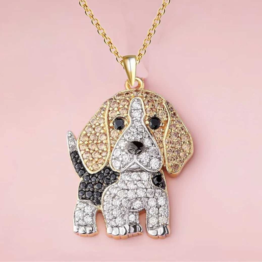 Cute beagle pendant necklace, elegant jewelry for dog lovers by HSF Marketplace