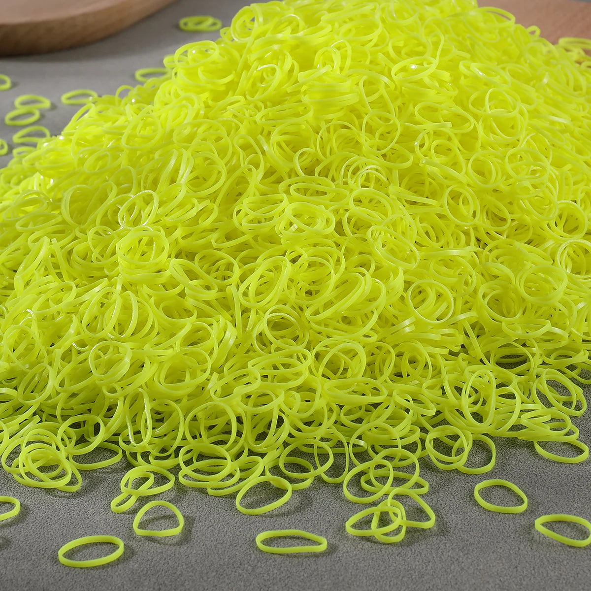 1000/2000Pcs Colorful Small Disposable Hair Bands Scrunchie Girls Elastic Rubber Band Ponytail Holder Hair Accessories Hair Ties