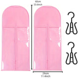 1/2Set Wig Storage Bag With Hanger Hair Bags With Plastic Hanger for Hair Black Wig Organizer Hangers For Multiple Wigs