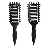 Hollow boar bristle curl defining styling brush by HSF Marketplace for detangling and shaping curly hair.