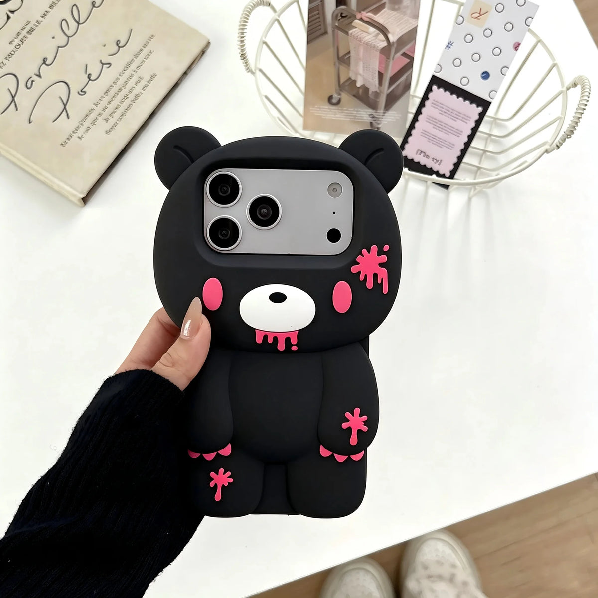 Gloomy Bear anti-fall phone case for iPhone 17 to 12 Pro Max by HSF Marketplace