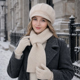 Women's 3-piece winter hat, scarf and gloves set for cold weather by HSF Marketplace