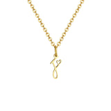 Gold plated dainty heart initial necklace for women featuring a waterproof stainless steel monogram A-Z letter pendant.