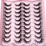 20pairs 5D Fluffy Eyelashes D Curl Lashes Thick Cat Eye Lashes Soft Wispy 8D Volume Fake Eyelash Extension Makeup