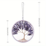 1 Pc Tree of Life Crystal Wall Pendant Natural Stones Amethyst Lapis lazuli Citrine Rose Quartz