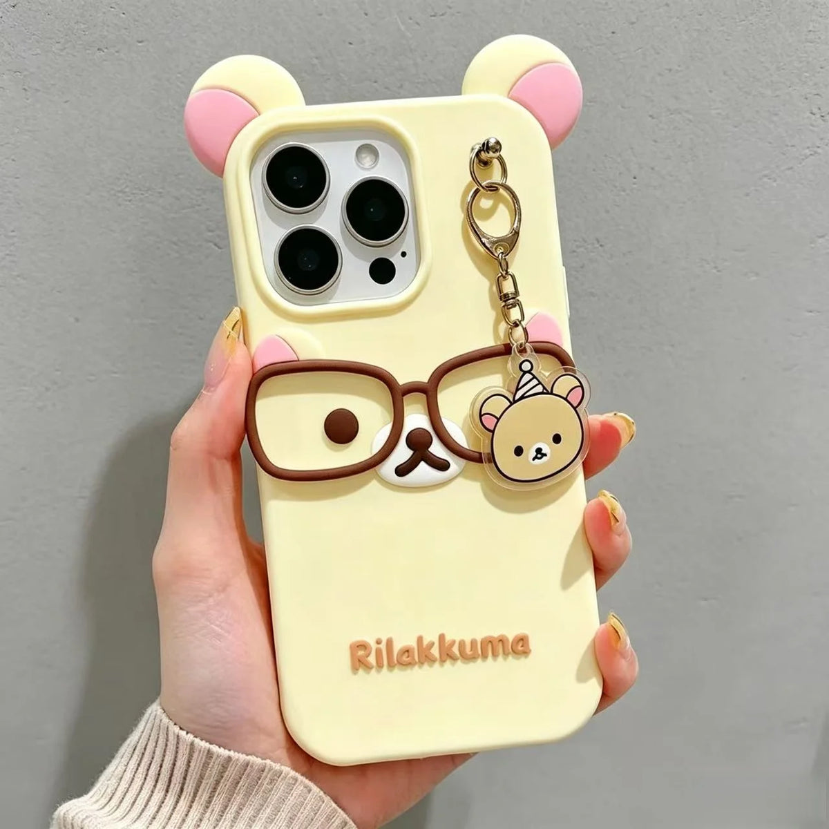 3D cute bear cartoon iPhone case for 12–17 Pro Max models by HSF Marketplace