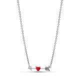 Silver heart pendant necklace with zircon circle design, featuring S925 silver, perfect for women's jewelry and DIY charm beads.